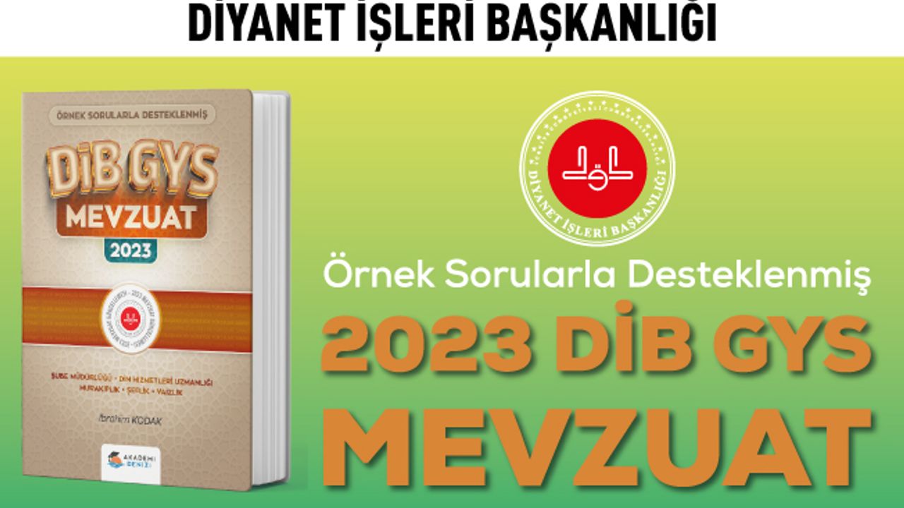 2023 DİYANET İŞLERİ BAŞKANLIĞI GYS MEVZUAT