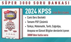 SÜPER 3000 KPSS LİSE - ÖN LİSANS GYGK TÜM DERSLER SORU BANKASI (V.1.0)