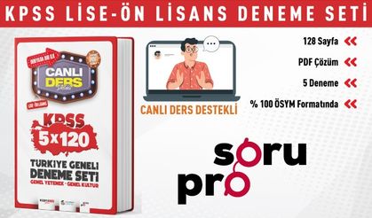 2024 KPSS LİSE - ÖN LİSANS CANLI DERS DESTEKLİ TG 5'Lİ DENEME SETİ
