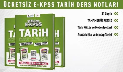 ÜCRETSİZ EFSANE E-KPSS TARİH DERS NOTLARI