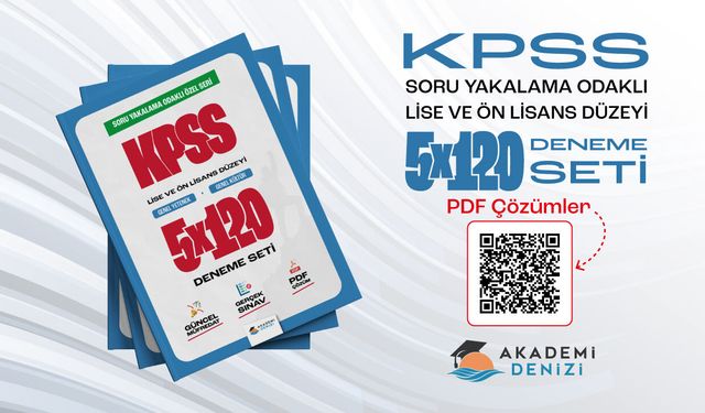 KPSS Lise ve Ön Lisans Düzeyi 5x120 Deneme Seti