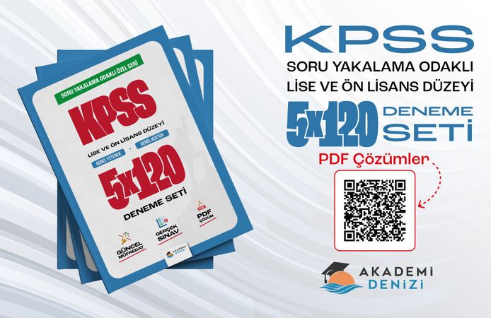 KPSS Lise ve Ön Lisans Düzeyi 5x120 Deneme Seti