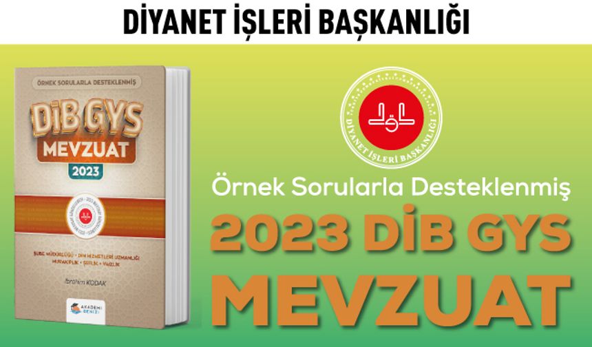 2023 DİYANET İŞLERİ BAŞKANLIĞI GYS MEVZUAT
