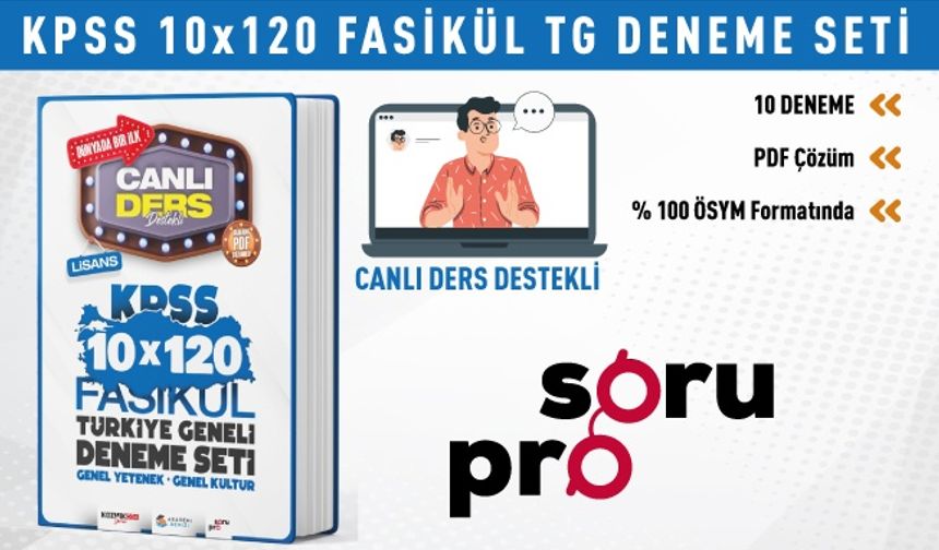KPSS LİSANS CANLI DERS DESTEKLİ 10'LU TG DENEME SETİ