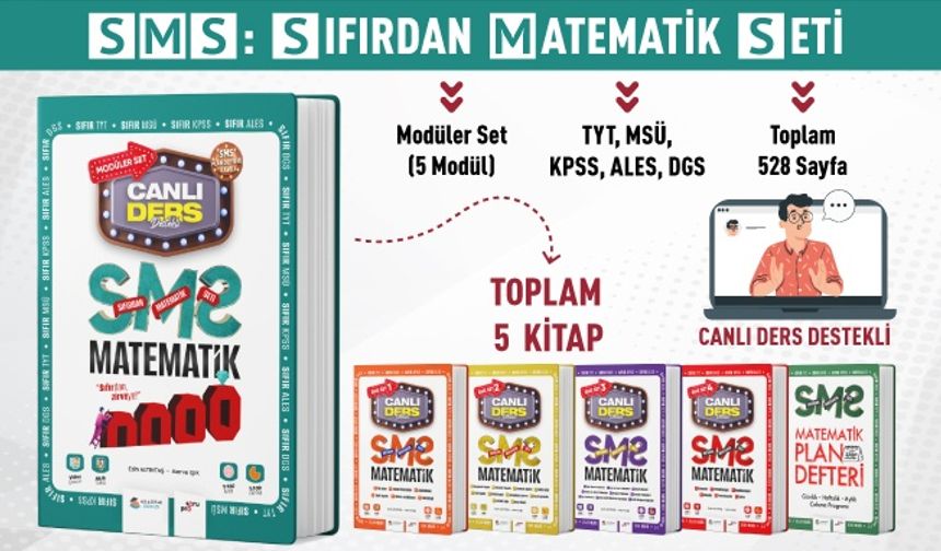 SMS SIFIRDAN MATEMATİK SETİ :  TYT • KPSS • ALES • DGS • MSÜ