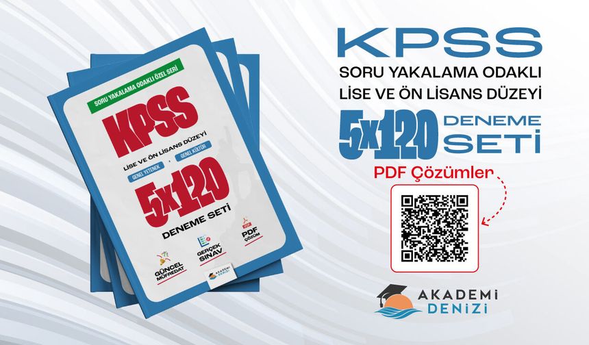 KPSS Lise ve Ön Lisans Düzeyi 5x120 Deneme Seti