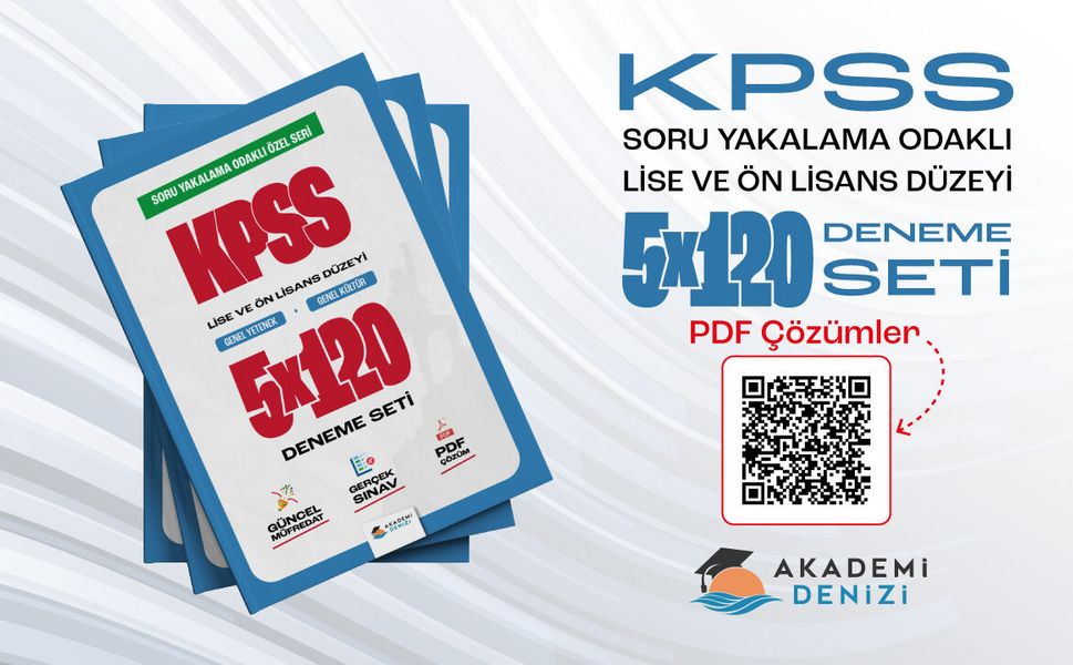 KPSS Lise ve Ön Lisans Düzeyi 5x120 Deneme Seti