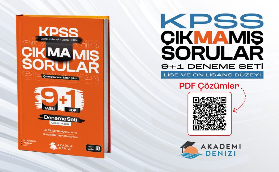 KPSS Çıkmamış Sorular Lise ve Ön Lisans Düzeyi 9 + 1  Deneme Seti
